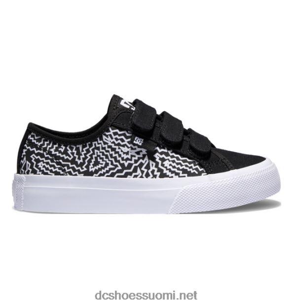 lasten käsikirja v kengät musta/valkoinen printti DC Shoes VXP4HP534