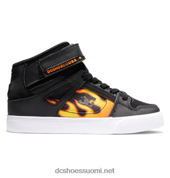 Lasten puhtaat korkeajoustaiset pitsikengät musta/liekki DC Shoes VXP4HP523