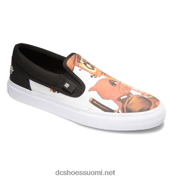 miesten marvel deadpool x dc manuaaliset slip-on kengät musta/valkoinen printti DC Shoes VXP4HP392