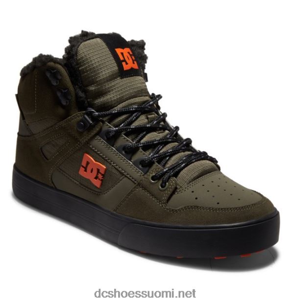 miesten puhtaat korkeat talvikengät pölyinen oliivi/oranssi DC Shoes VXP4HP303