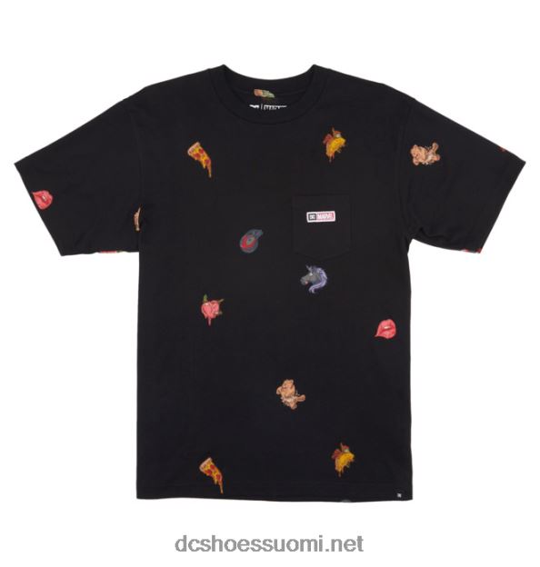 miesten marvel deadpool x dc all over tasku t-paita musta DC Shoes VXP4HP404
