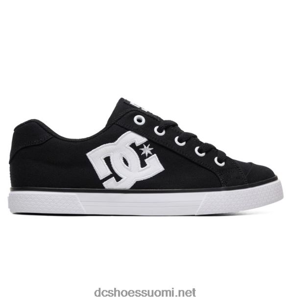 naisten chelsea canvas -kengät musta valkoinen DC Shoes VXP4HP454