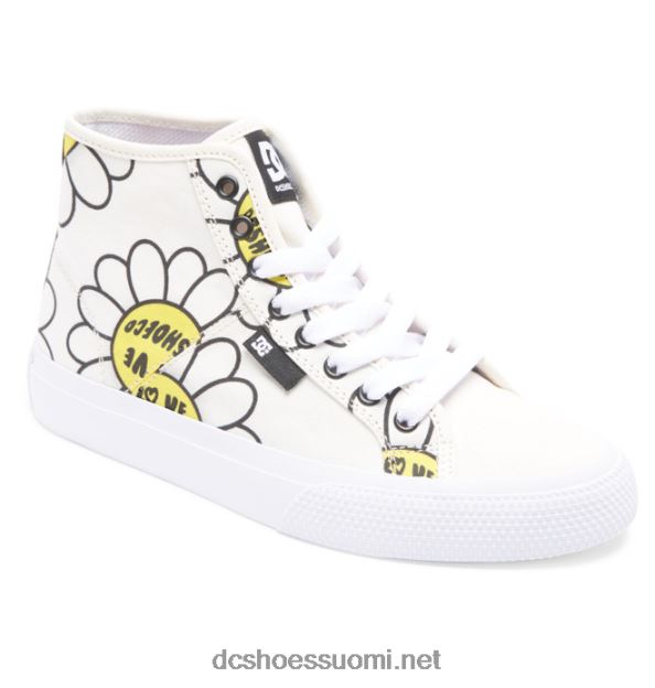 naisten manuaaliset hi high-top canvaskengät valkoinen/musta/kukka DC Shoes VXP4HP470