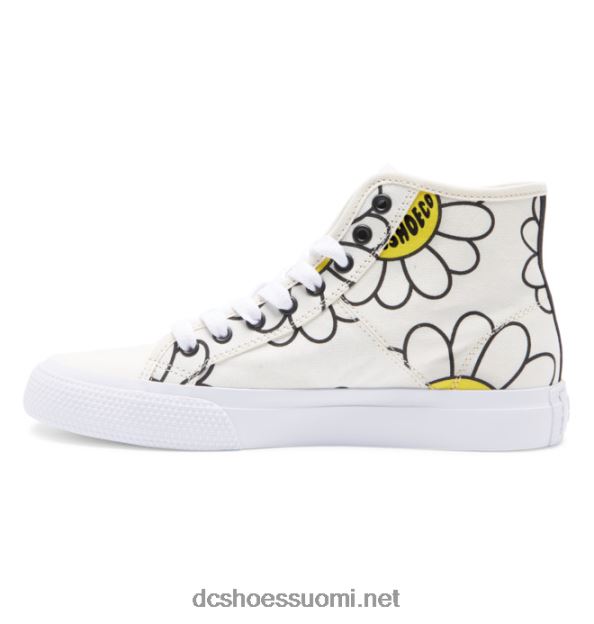 naisten manuaaliset hi high-top canvaskengät valkoinen/musta/kukka DC Shoes VXP4HP470