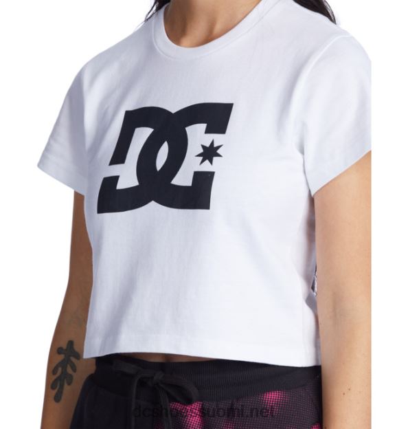 naisten dc star -rajattu t-paita valkoinen DC Shoes VXP4HP472